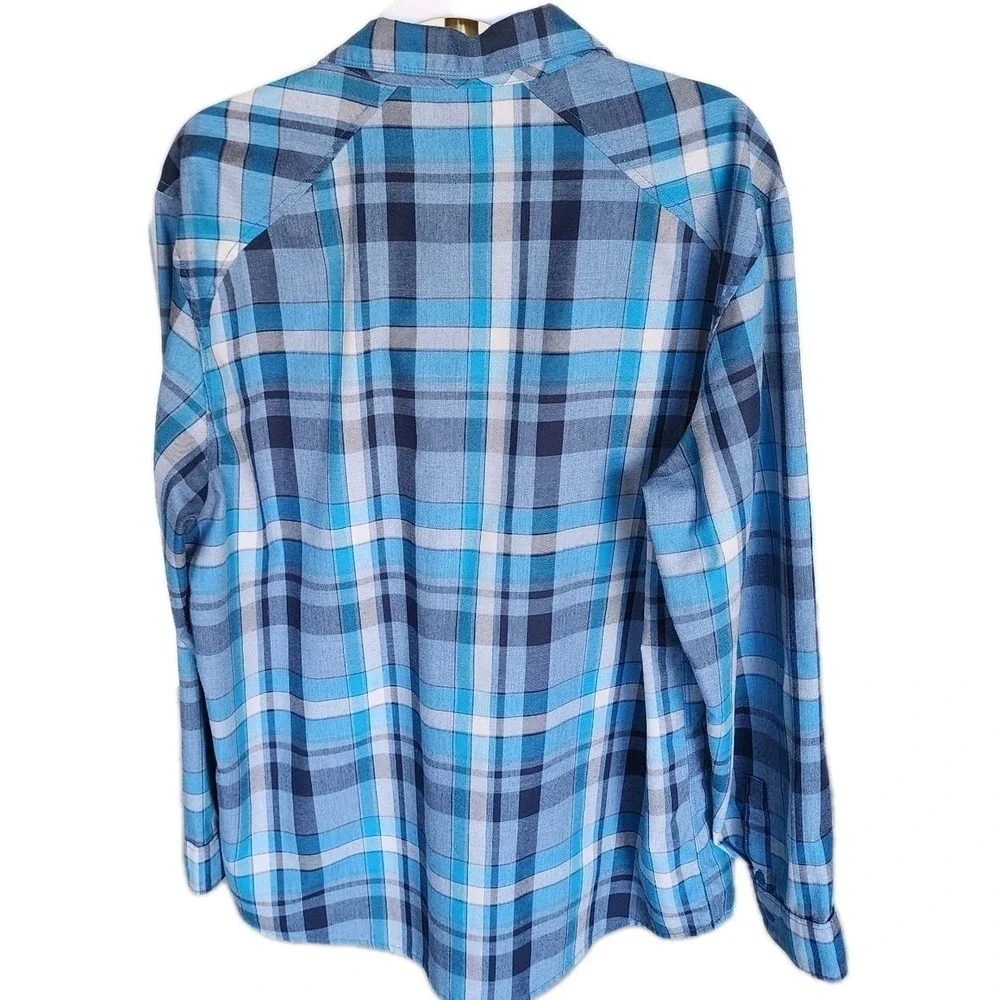 The North Face Plaid Shirt Mens‎ Large Blue Long Sleeve Button Up Casual Work